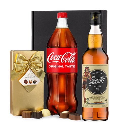 Sailor Jerrys Spiced Rum with Coca-Cola & Chocolates Gift Box | Spirit Mixer Set